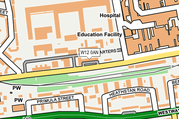 W12 0AN map - OS OpenMap – Local (Ordnance Survey)
