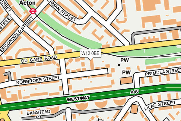 W12 0BE map - OS OpenMap – Local (Ordnance Survey)