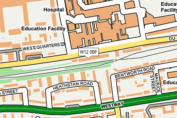 W12 0BF map - OS OpenMap – Local (Ordnance Survey)