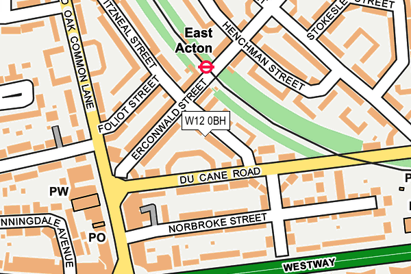 W12 0BH map - OS OpenMap – Local (Ordnance Survey)