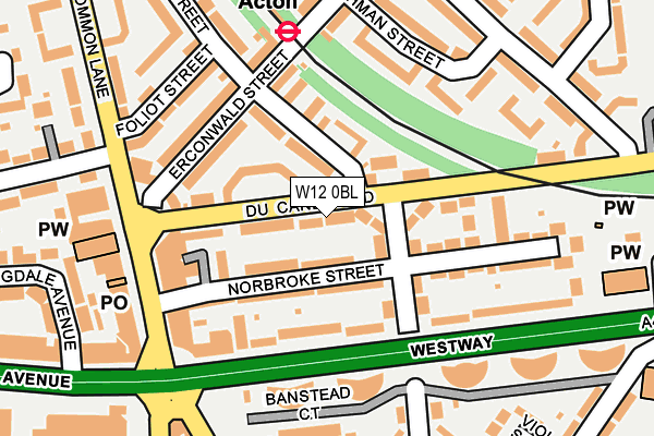 W12 0BL map - OS OpenMap – Local (Ordnance Survey)