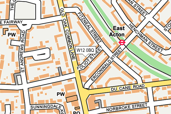 W12 0BQ map - OS OpenMap – Local (Ordnance Survey)