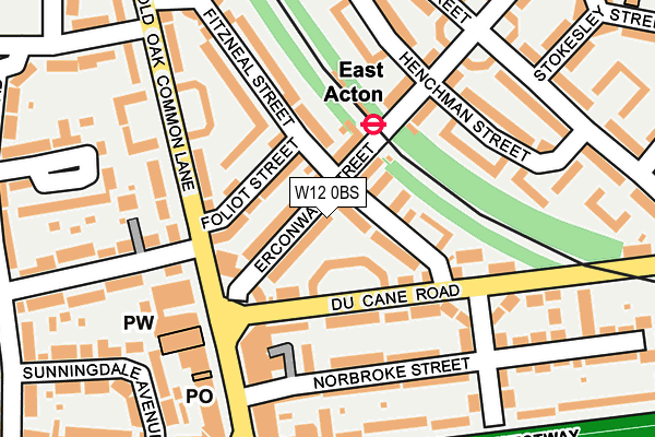 W12 0BS map - OS OpenMap – Local (Ordnance Survey)