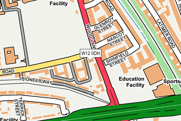 W12 0DH map - OS OpenMap – Local (Ordnance Survey)