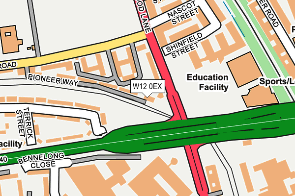 W12 0EX map - OS OpenMap – Local (Ordnance Survey)