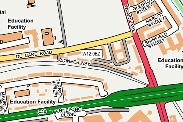 W12 0EZ map - OS OpenMap – Local (Ordnance Survey)