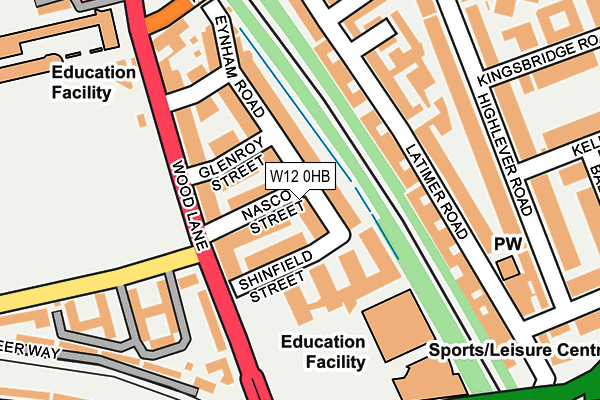 W12 0HB map - OS OpenMap – Local (Ordnance Survey)