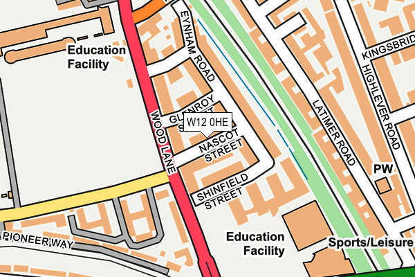 W12 0HE map - OS OpenMap – Local (Ordnance Survey)