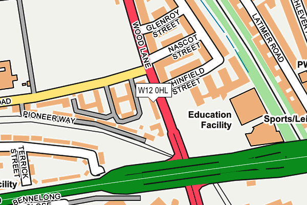 W12 0HL map - OS OpenMap – Local (Ordnance Survey)