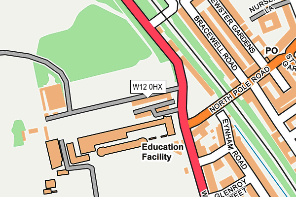 W12 0HX map - OS OpenMap – Local (Ordnance Survey)