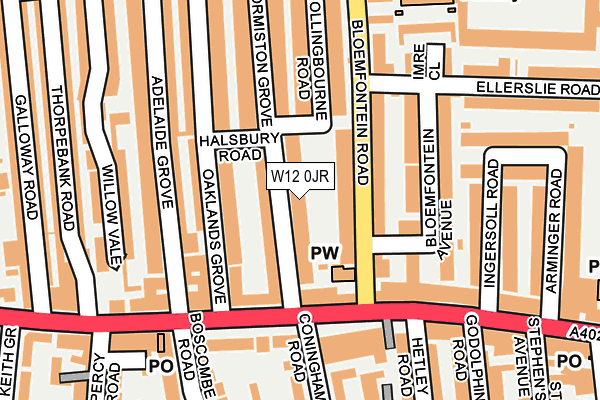 W12 0JR map - OS OpenMap – Local (Ordnance Survey)