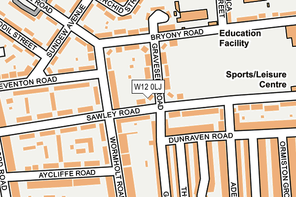 W12 0LJ map - OS OpenMap – Local (Ordnance Survey)