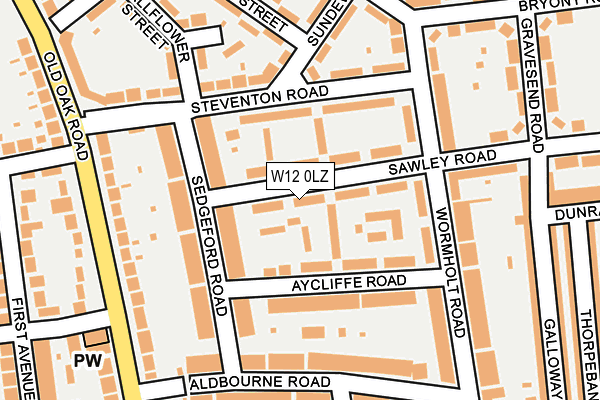 W12 0LZ map - OS OpenMap – Local (Ordnance Survey)