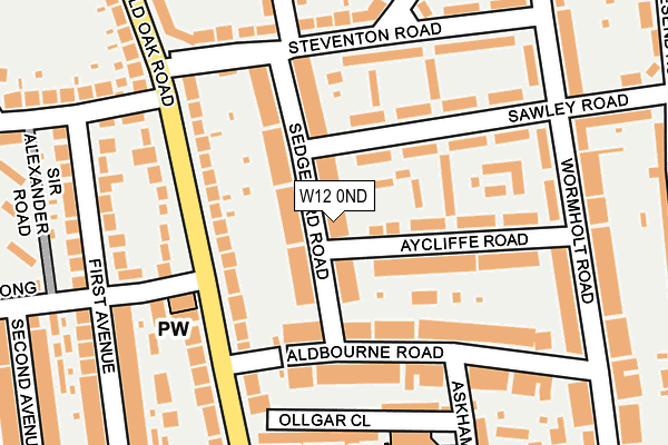 W12 0ND map - OS OpenMap – Local (Ordnance Survey)