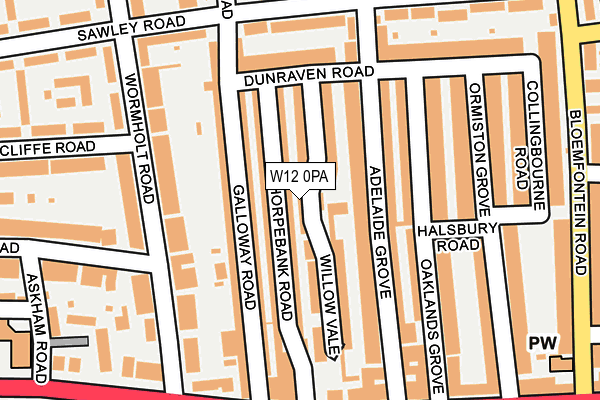 W12 0PA map - OS OpenMap – Local (Ordnance Survey)