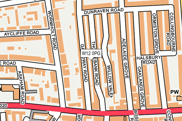 W12 0PG map - OS OpenMap – Local (Ordnance Survey)