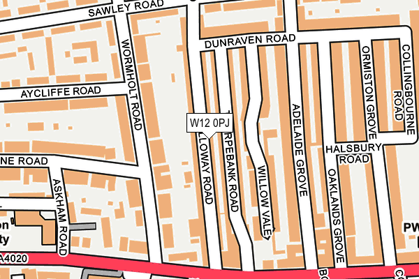 W12 0PJ map - OS OpenMap – Local (Ordnance Survey)