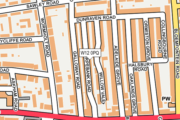W12 0PQ map - OS OpenMap – Local (Ordnance Survey)