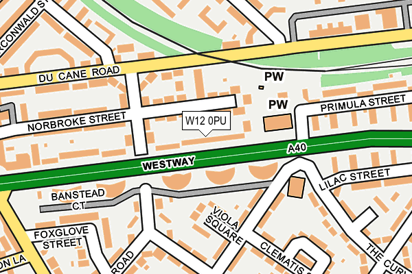 W12 0PU map - OS OpenMap – Local (Ordnance Survey)