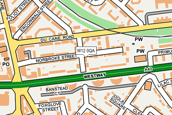 W12 0QA map - OS OpenMap – Local (Ordnance Survey)