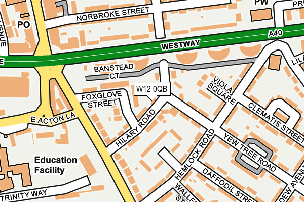 W12 0QB map - OS OpenMap – Local (Ordnance Survey)