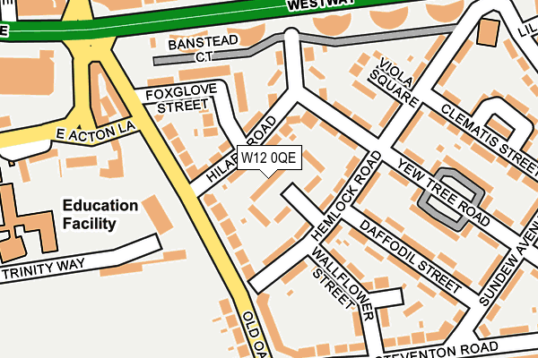 W12 0QE map - OS OpenMap – Local (Ordnance Survey)