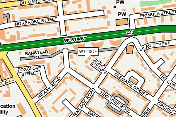 W12 0QF map - OS OpenMap – Local (Ordnance Survey)