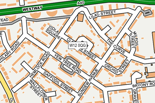 W12 0QG map - OS OpenMap – Local (Ordnance Survey)