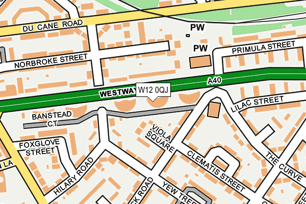 W12 0QJ map - OS OpenMap – Local (Ordnance Survey)