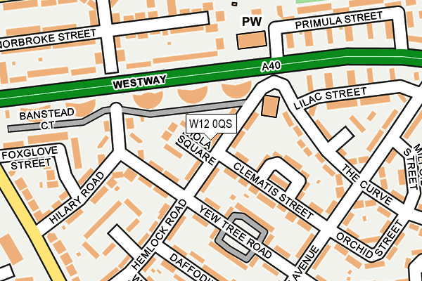 W12 0QS map - OS OpenMap – Local (Ordnance Survey)