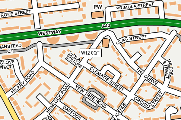 W12 0QT map - OS OpenMap – Local (Ordnance Survey)