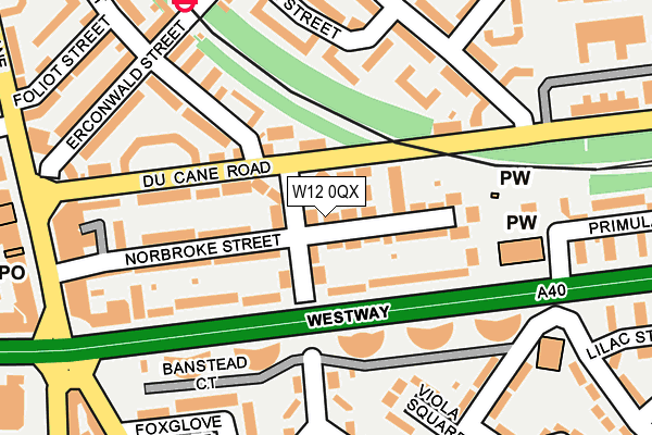 W12 0QX map - OS OpenMap – Local (Ordnance Survey)