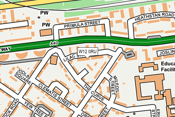 W12 0RU map - OS OpenMap – Local (Ordnance Survey)