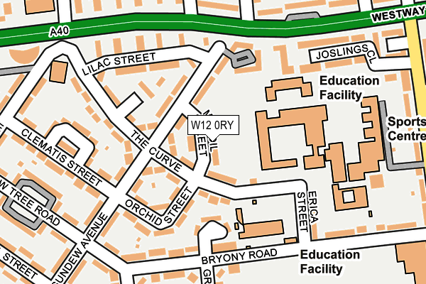 W12 0RY map - OS OpenMap – Local (Ordnance Survey)