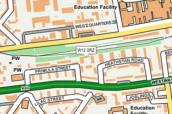 W12 0RZ map - OS OpenMap – Local (Ordnance Survey)