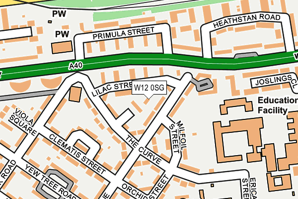 W12 0SG map - OS OpenMap – Local (Ordnance Survey)