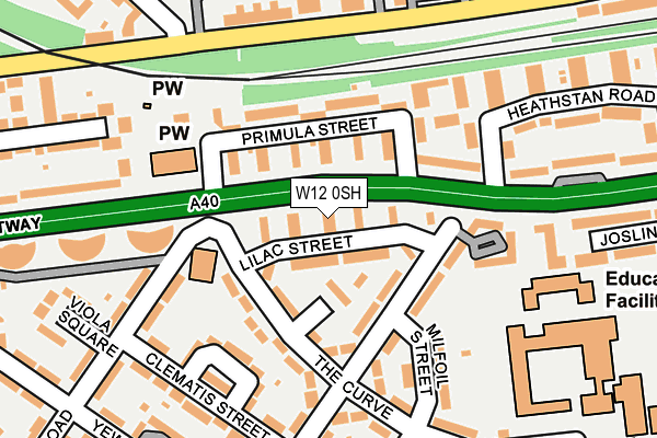 W12 0SH map - OS OpenMap – Local (Ordnance Survey)