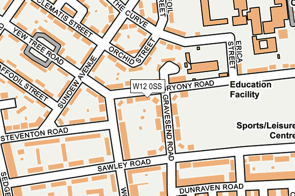 W12 0SS map - OS OpenMap – Local (Ordnance Survey)