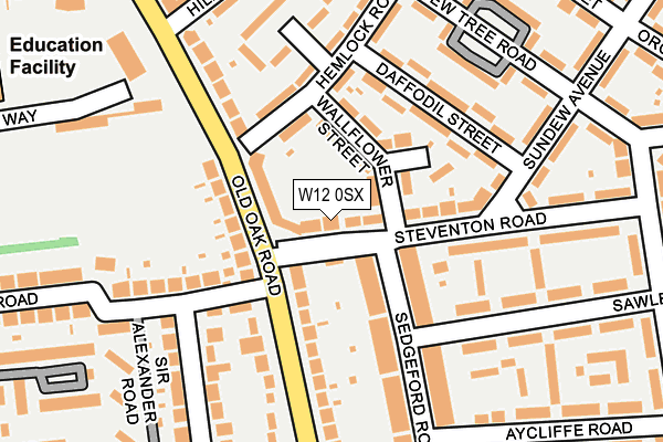 W12 0SX map - OS OpenMap – Local (Ordnance Survey)