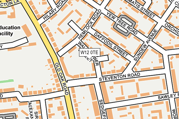 W12 0TE map - OS OpenMap – Local (Ordnance Survey)