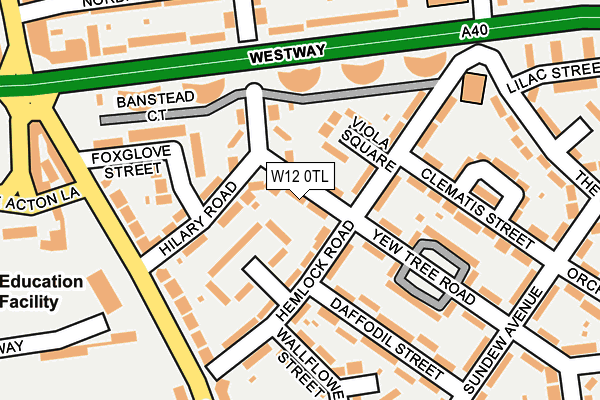 W12 0TL map - OS OpenMap – Local (Ordnance Survey)