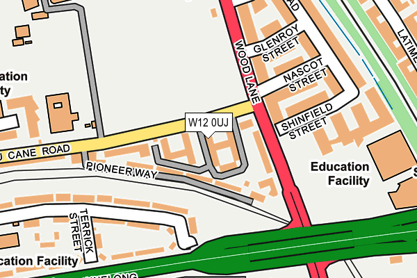 W12 0UJ map - OS OpenMap – Local (Ordnance Survey)