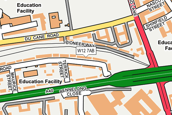 W12 7AB map - OS OpenMap – Local (Ordnance Survey)