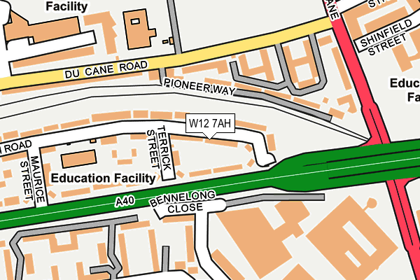 W12 7AH map - OS OpenMap – Local (Ordnance Survey)