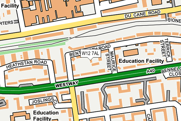 W12 7AL map - OS OpenMap – Local (Ordnance Survey)