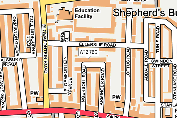 W12 7BG map - OS OpenMap – Local (Ordnance Survey)