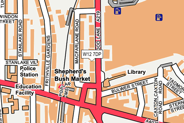 W12 7DP map - OS OpenMap – Local (Ordnance Survey)