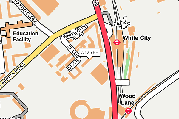 W12 7EE map - OS OpenMap – Local (Ordnance Survey)