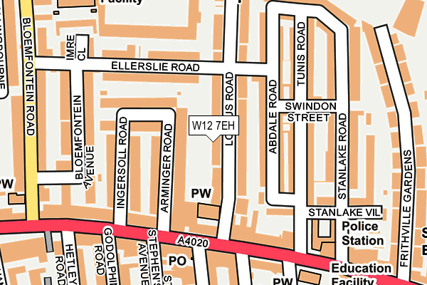 W12 7EH map - OS OpenMap – Local (Ordnance Survey)