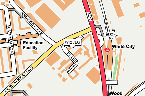 W12 7EQ map - OS OpenMap – Local (Ordnance Survey)